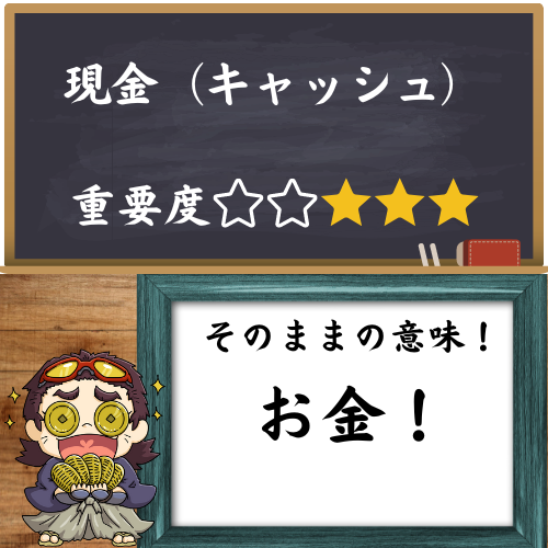 現金について、分かりやすく解説した図