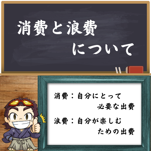 消費と浪費の違いについて解説している図