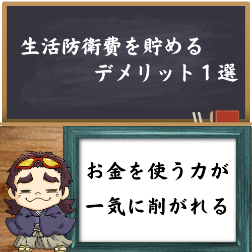 生活防衛費を貯めるデメリットを解説した図